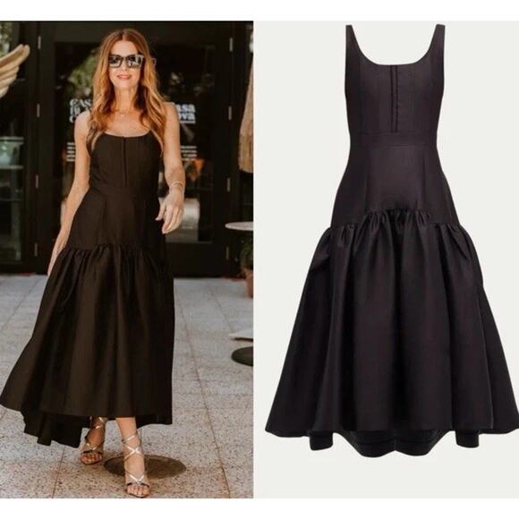 ALICE & OLIVIA Diana High Low Black Dress Sz 0 NEW $489 - Picture 2 of 16